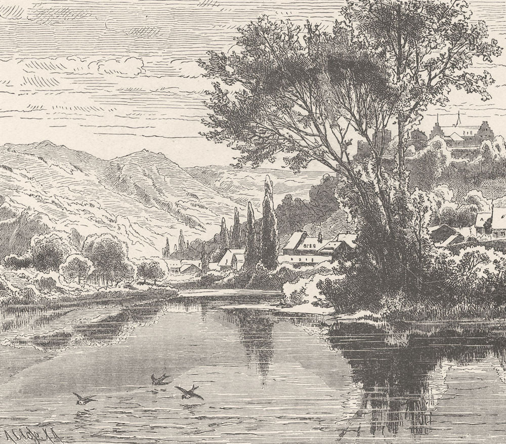 GERMANY. Castle & Ebernburg 1903 old antique vintage print picture